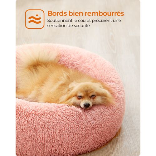 Panier Pour Chien, Lit Ronde En Forme De Beignet, Canapé, Coussin Central Amovible Et Lavable