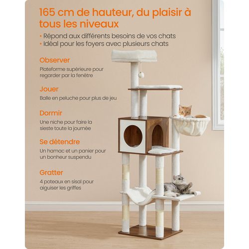 Grand Arbre à Chat, Tour De Jeux Pour Chats, Multi-niveaux, Avec Grotte, Plateforme De Repos