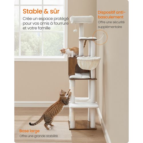 Grand Arbre à Chat, Tour De Jeux Pour Chats, Multi-niveaux, Avec Grotte, Plateforme De Repos