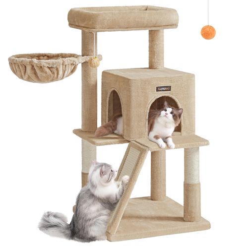 Arbre à Chat, Tour De Jeux, Grand Plate-forme, Marron Camel