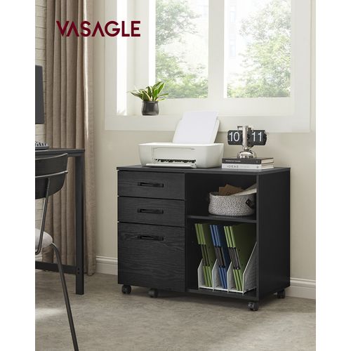 Caisson, Support D'imprimante Bureau, Avec 3 Tiroirs, Meuble De Rangement Mobile