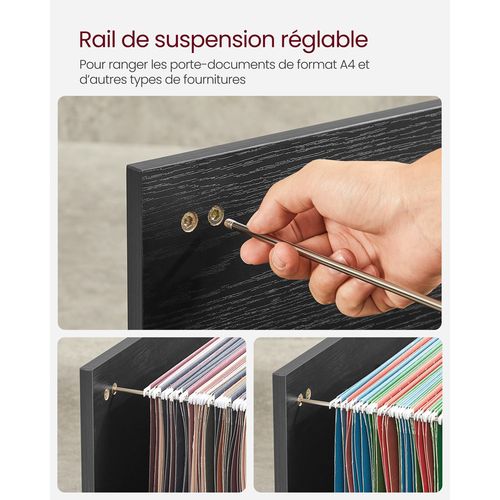 Caisson, Support D'imprimante Bureau, Avec 3 Tiroirs, Meuble De Rangement Mobile
