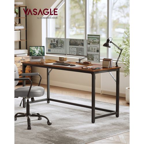 Bureau D'ordinateur, Table, 160 X 60 X 76 Cm, Pour Bureau, Chambre, Salon, Cadre En Métal