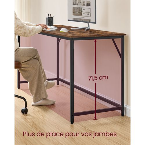 Bureau D'ordinateur, Table, 160 X 60 X 76 Cm, Pour Bureau, Chambre, Salon, Cadre En Métal