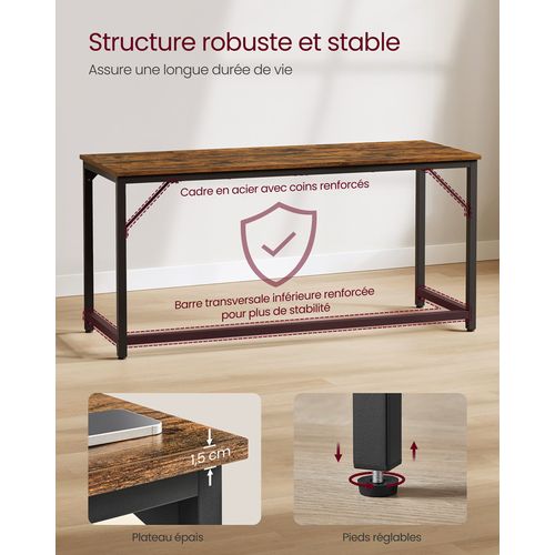 Bureau D'ordinateur, Table, 160 X 60 X 76 Cm, Pour Bureau, Chambre, Salon, Cadre En Métal