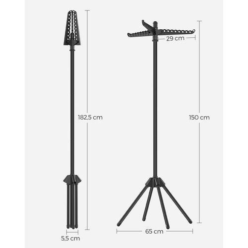 Étendoir à Linge, Séchoir Sur Pied, 3 Bras Rotatifs Pour Cintres, 4 Pieds, Pour L'intérieur