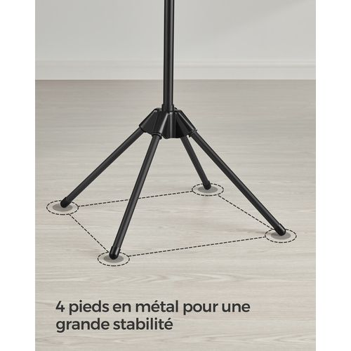 Étendoir à Linge, Séchoir Sur Pied, 3 Bras Rotatifs Pour Cintres, 4 Pieds, Pour L'intérieur