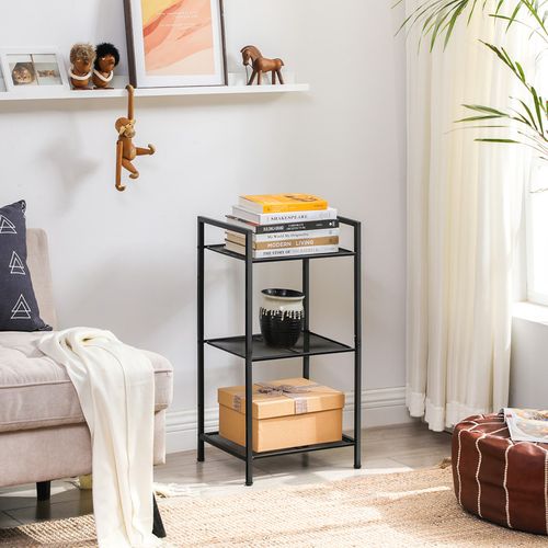 Étagère Salle De Bain Bambou SONGMICS 3 Niveaux - Étagère Murale Ou Support Réglable Naturel Et Blanc
