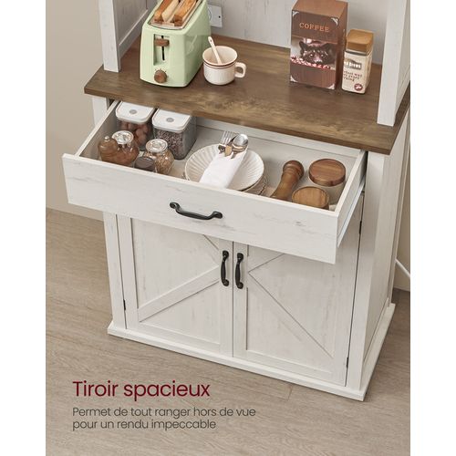 Meuble De Rangement Avec Lumières Et Chargeur, Placard De Cuisine, Avec Portes Et Tiroirs