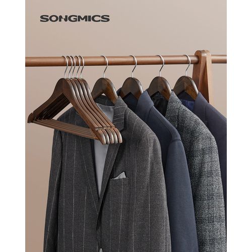 Cintre Bois, Lot De 20, Barre Antiglisse Pour Pantalons, Crochet Pivotant 360°