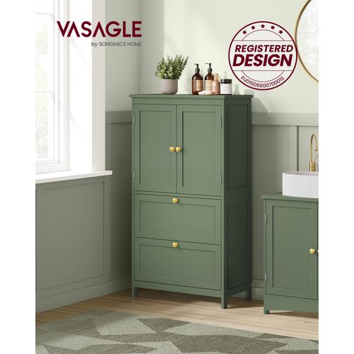 Armoire De Salle De Bain, Meuble De Rangement, Placard De Cuisine Avec 2 Portes Et 2 Tiroirs