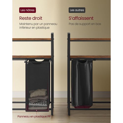 Panier à Linge, Corbeille à Linge Sale, Rangement 4 Compartiments, 4 Sacs Amovibles En Tissu Oxford