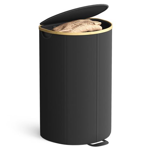 Panier à Linge, Corbeille à Linge Sale, 90 Litres, Avec Couvercle, Sac Amovible