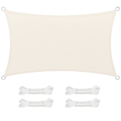 Voile D’ombrage 3 X 5 M, Protection Solaire En Tissu Hdpe, Respirant, Perméable à L’eau