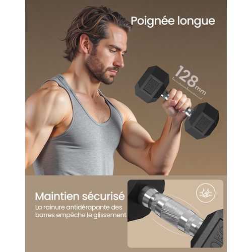 Ensemble De 2 Haltères Hexagonaux, Adapté à L'entraînement, La Musculation, La Salle De Sport
