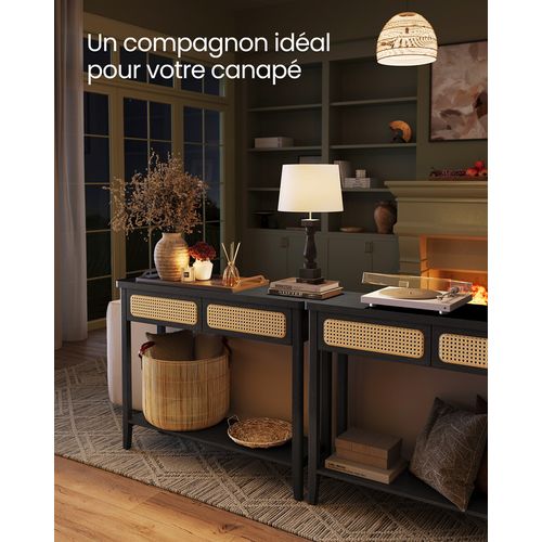 Table Console, Table D’entrée, Bout De Canapé Pour Salon, Avec 2 Tiroirs, Étagère Ouverte