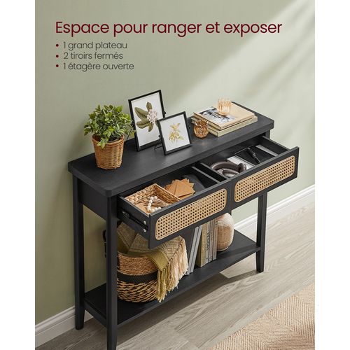 Table Console, Table D’entrée, Bout De Canapé Pour Salon, Avec 2 Tiroirs, Étagère Ouverte