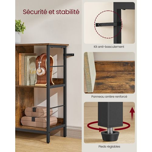 Meuble De Rangement 2 Niveaux, Étagère Rangement, Bibliothèque Style Industriel, 8 Cubes