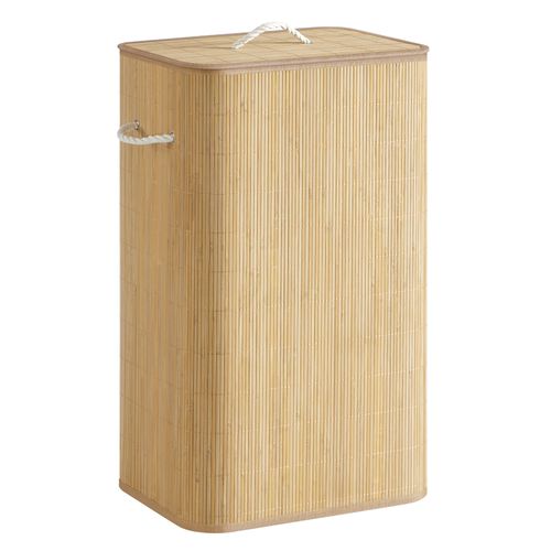 Panier à Linge Avec Couvercle, 90 L, Pliable, Sac Amovible Lavable En Machine, Couleur Naturelle