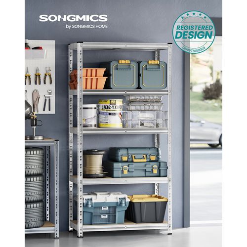 Étagère De Rangement Charge Lourde, 50 X 100 X 200 Cm, Capacité De Charge Jusqu’à 875 Kg, Argent