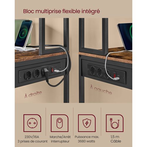 Étagère De Cuisine Avec LED,support Pour Micro-ondes Avec Étagères Réglables