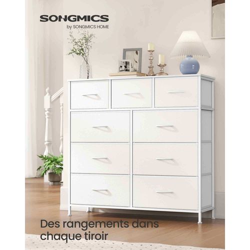 Meuble De Rangement D'Angle HOMCOM 9 Niches 3 Tiroirs - MDF Blanc Pour Enfant Et Salon