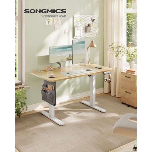 Bureau Électrique Réglable En Hauteur, Fonction Mémoire 4 Hauteurs, Organiseur, Pour Télétravail