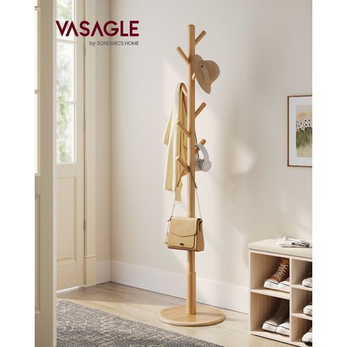 Portemanteau, Avec 8 Crochets, Pour Manteaux, Chapeaux, Sacs, Couleur Naturelle