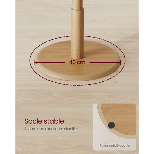 Portemanteau, Avec 8 Crochets, Pour Manteaux, Chapeaux, Sacs, Couleur Naturelle