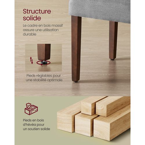 Lot De 4 Chaises De Salle à Manger, Assise Épaisse, 58 X 48 X 100 Cm, Gris Tourterelle