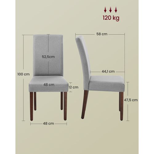 Lot De 4 Chaises De Salle à Manger, Assise Épaisse, 58 X 48 X 100 Cm, Gris Tourterelle