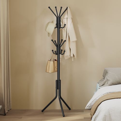 Portemanteau En Métal, Avec Crochets, Pour Salon, Entrée, Chambre, Noir
