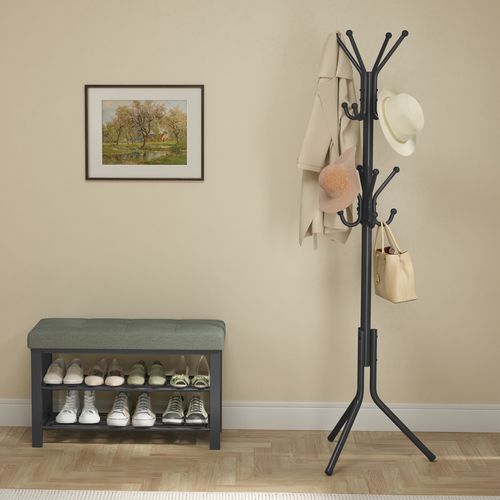 Portemanteau En Métal, Avec Crochets, Pour Salon, Entrée, Chambre, Noir
