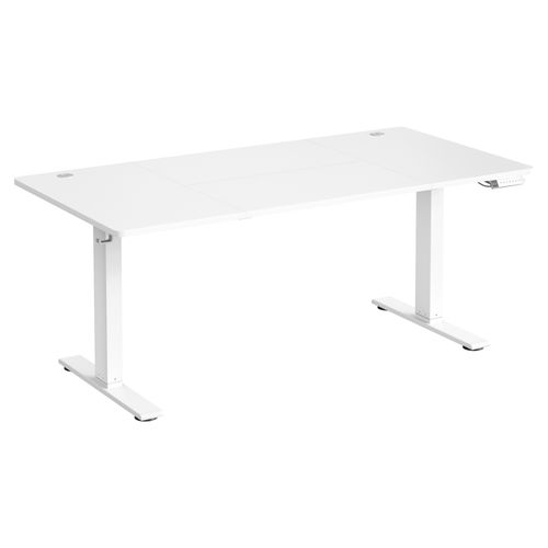 Bureau Assis-debout Réglable, 160 X 80 Cm, Avec Port USB-c, Fonction Mémoire 3 Hauteurs, Blanc