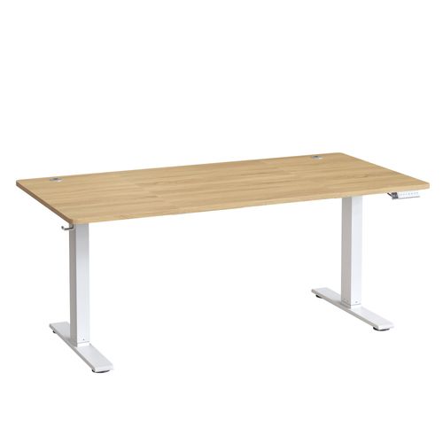 Bureau Assis-debout, Réglable En Hauteur, 160 X 80 Cm, Avec Port USB-c, Couelur Chêne