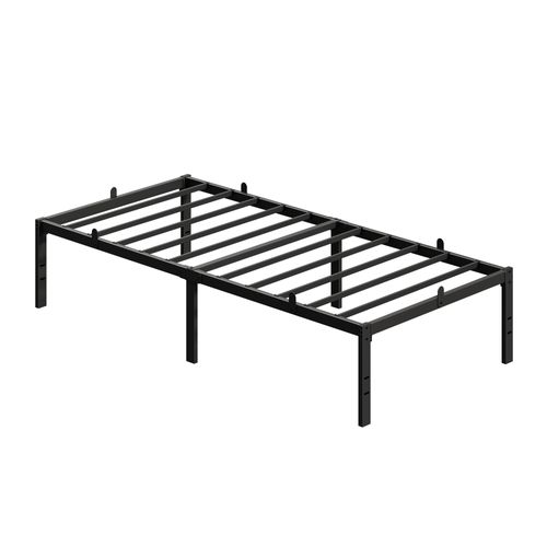 Lit Double 160 X 200 Avec Rangement Sous Le Sommier, Cadre Métallique, Facile à Monter, Noir