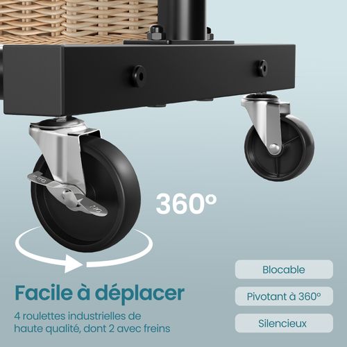 Portemanteau Sur Roulettes, Portant à Vêtements Robuste, Charge 50 Kg, Chambre, Noir