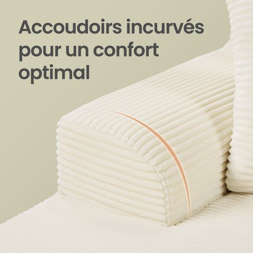 Canapé D’angle Compressé 244 Cm, Blanc