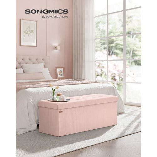 Banc De Rangement, 38 X 110 X 38 Cm, Rose Bonbon