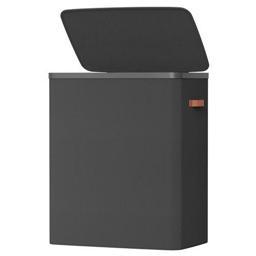 Panier à Linge Sale De 190 L, Avec Couvercle Et Poignées, Sac Interne Amovible, Noir D'encre