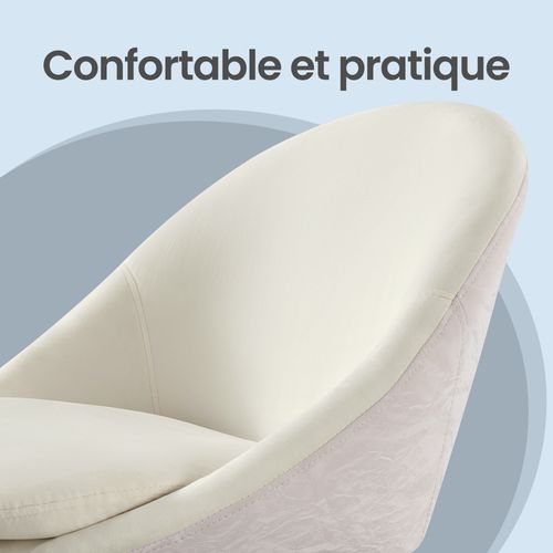 Chaise De Maquillage, Avec Face Avant En Velours, Rembourrage En Mousse, Hauteur Réglable, Blanc
