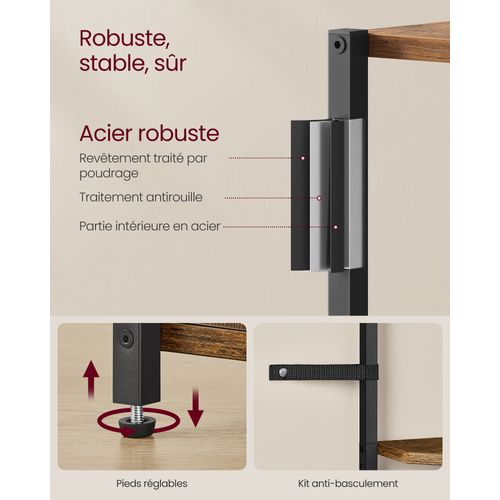 Étagère D’angle, Avec Placard, Meuble D’angle à 5 Niveaux, Étagère De Rangement