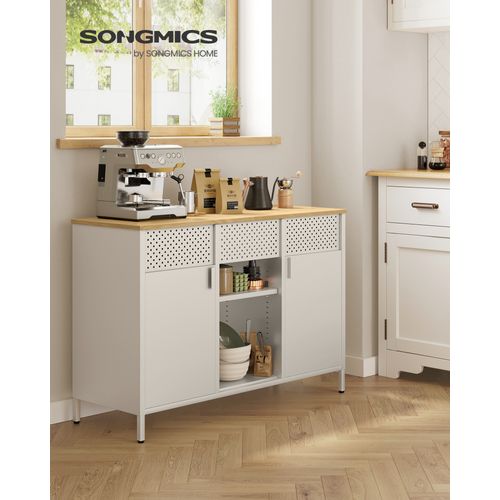 Armoire De Rangement,placard à Double Portes,fermeture Magnétique, Beige Et Beige