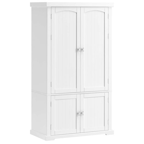 Buffet Haut Cuisine,40 X 76 X 135,8 Cm, Grand Espace, 2 Planches Réglables, 6 Étagères De Porte