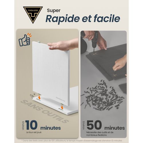 Table De Chevet, Petite Table D'appoint Avec 2 Compartiments Ouverts Et 1 Tiroir, 30x25x59,4cm,blanc