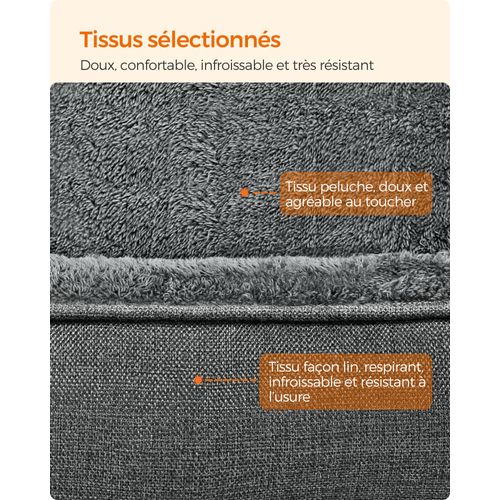 Panier Pour Chiens, Antiglisse, Housse Amovible Lavable, Taille XL Pour Grands Chiens, Gris Clair