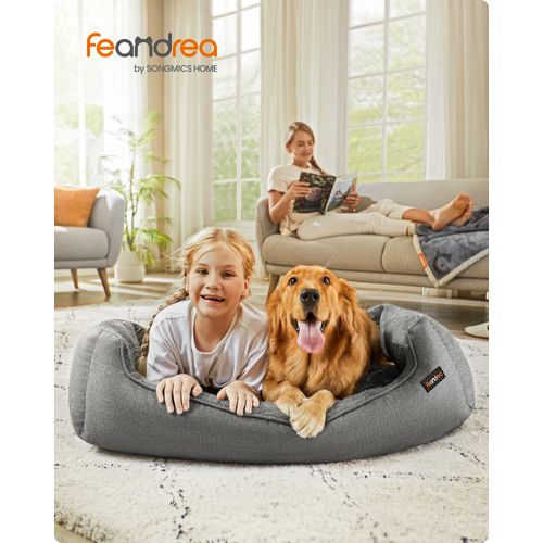 Panier Pour Chiens, Antiglisse, Housse Amovible Lavable, Taille XL Pour Grands Chiens, Gris Clair