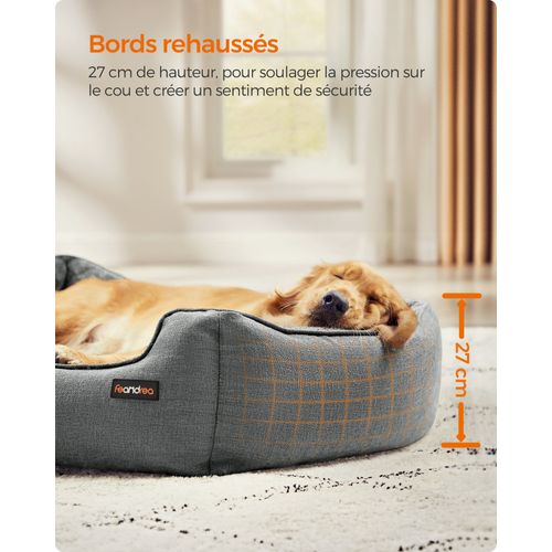 Panier Pour Chiens, Antiglisse, Housse Amovible Lavable, Taille XL Pour Grands Chiens, Gris Clair