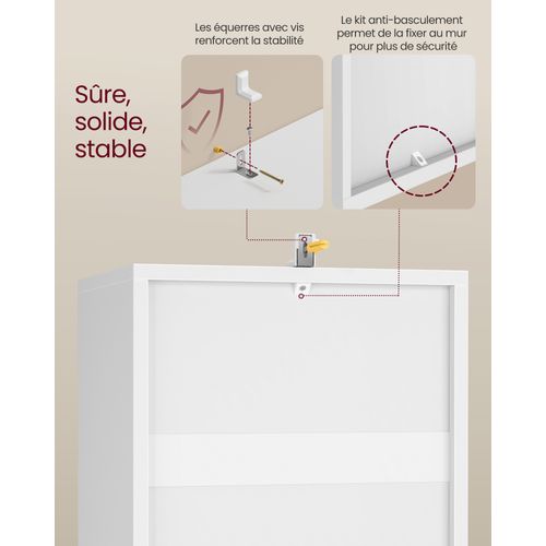 Bibliothèque, Étagère Sur 3 Niveaux, Meuble De Rangement, Avec Compartiments Ouverts,blanc