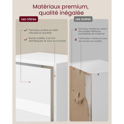Bibliothèque, Étagère Sur 3 Niveaux, Meuble De Rangement, Avec Compartiments Ouverts,blanc